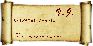 Világi Joakim névjegykártya